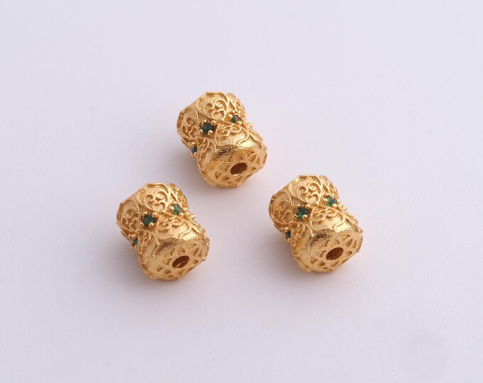 18K Gold Filled Round Spacer Beads,Gold Tube Beads, Round Beads DIY Bracelet Necklace Earrings Jewelry Making,7.7x6.5mm