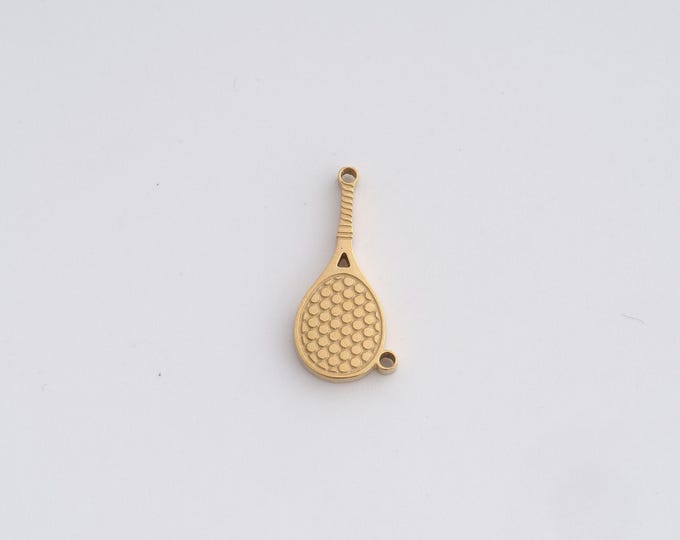 Stainless Steel Racket Pendant,Sports Charms,Racket Charm Bracelet Necklace for DIY Jewelry Making Supply,16.4x8x1.6mm