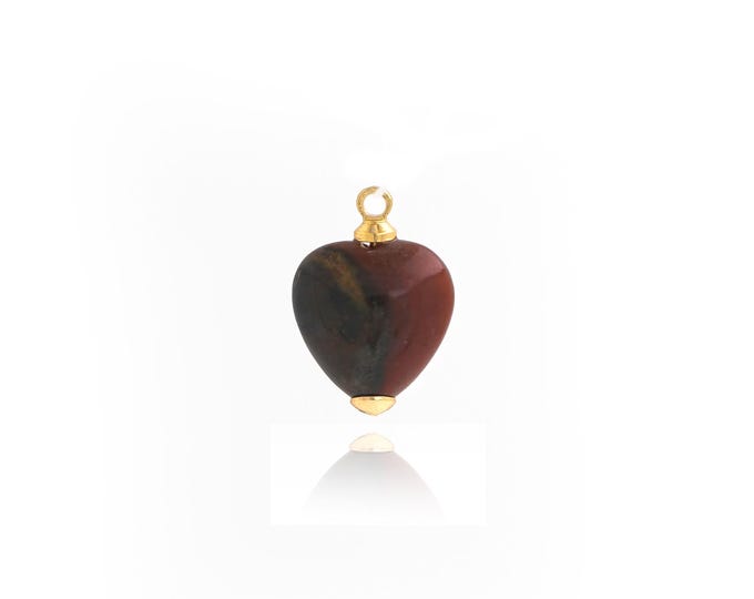 Natural Stone Pendant,18K Gold Filled Natural Stone Necklace,Heart Shaped Pendant,DIY jewelry Making Accessories,15x10.5x5.2mm