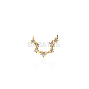 1PCS Twelve Constellation Connector Scorpio Charm Virgo Charm Suitable for Necklace Bracelet Connector 18K Cubic Zirconia Gold Filling image 6