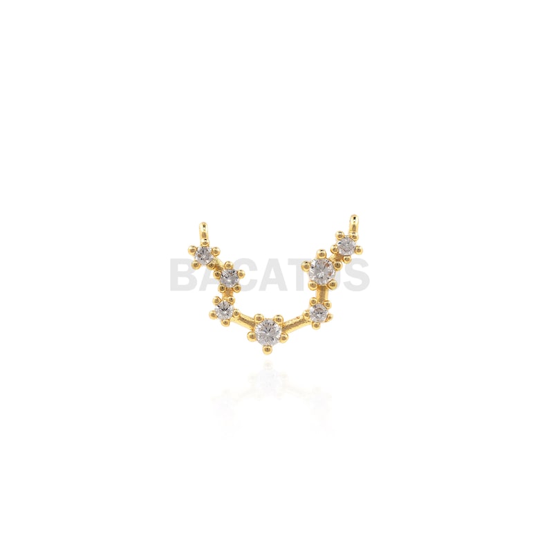 1PCS Twelve Constellation Connector Scorpio Charm Virgo Charm Suitable for Necklace Bracelet Connector 18K Cubic Zirconia Gold Filling image 6