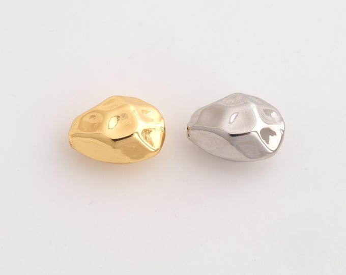 Gold Irregular Beads, 18K Gold Filld Irregular Beads,for Jewelry Making Supplies,16x11.8x8.7mm Hole 2mm