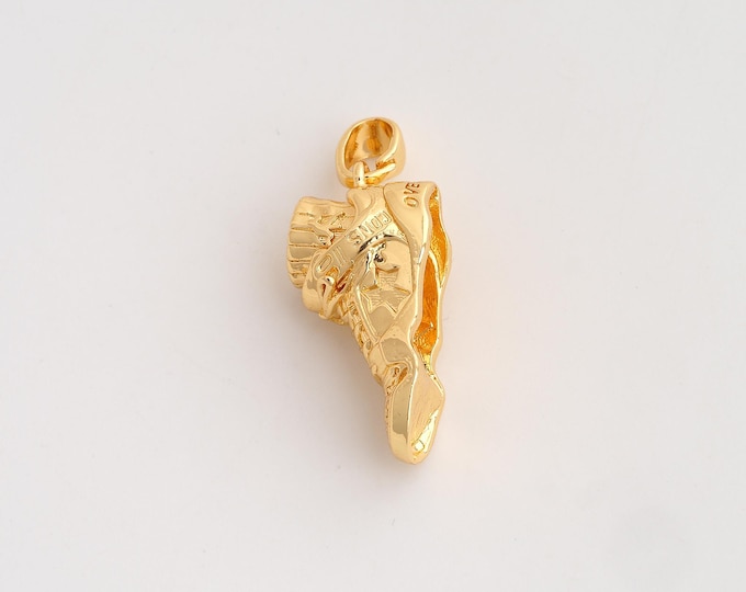 18K Gold Filled Sneaker Charm,Dainty Sneaker Pendant,Sneaker Pendant ,DIY Jewelry Supplies,33x12.6x9.2mm