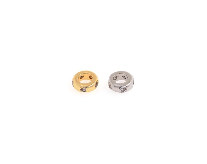 Flat Rectangular Beads,18K Gold Filled Donut Beads, DIY Jewelry Beaded Supplies 7.6x2.7mm