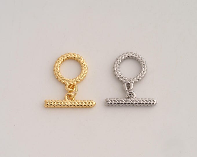 Gold OT Clasp,18K Gold Filled Round Toggle Clasp,Toggle Clasp,DIY Jewelry Supplies,O 10.8x1.7mm T 16x1.7mm
