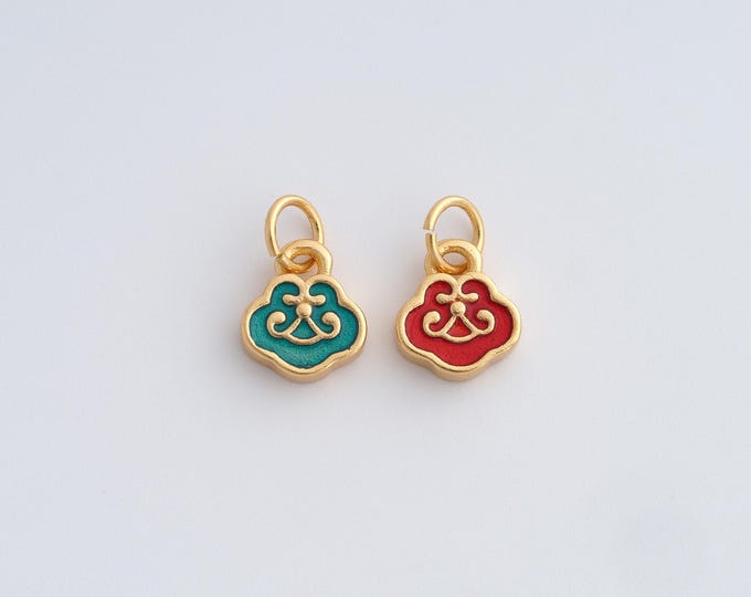 Enamel Knot Charms,18K Gold Filled Knotted Rope Pendant,Knot Charm for DIY Jewelry Making Supplies,12.2x7.8x2.6mm