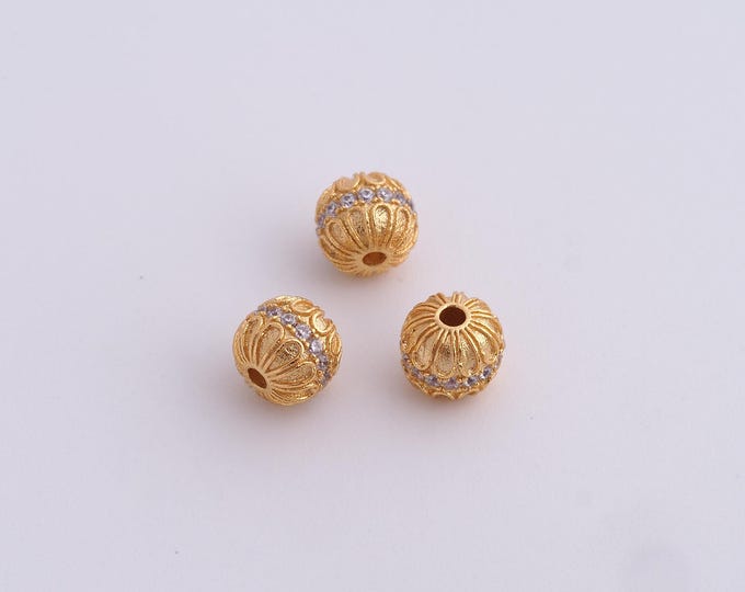 18K Gold Filled Round Spacer Beads,Gold Ball Beads, Tube Beads DIY Bracelet Necklace Earrings Jewelry Making,6x5.4mm