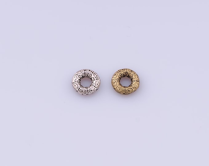 10 pcs 18K Gold Filled Round Spacer Beads,Gold Flat Beads, Round Beads DIY Bracelet Necklace Earrings Jewelry Making,7.8x2.2mm