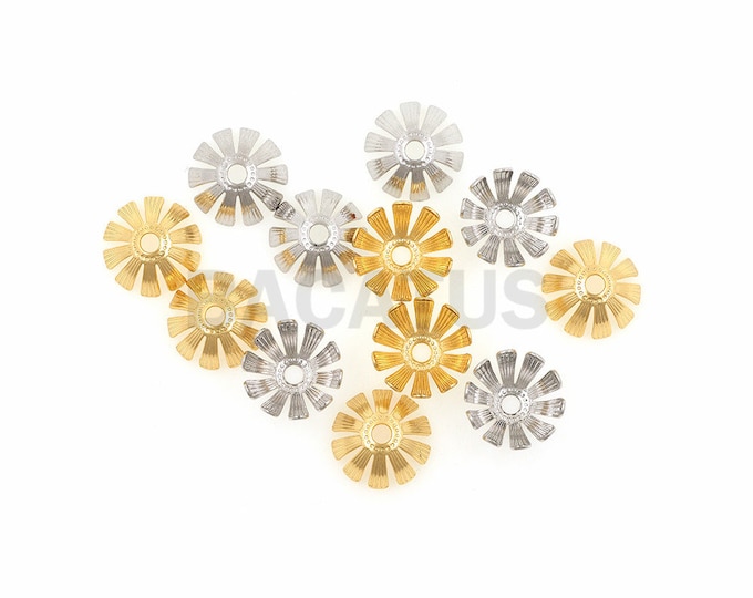 18K round bead cap, brass filigree cap, DIY jewelry bracelet necklace beaded accessories 10pcs