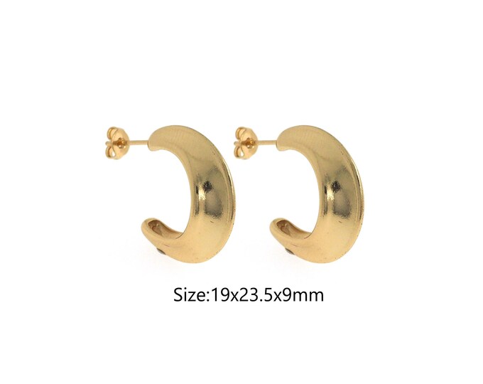 Moon Earrings, Crescent Earrings, Gift for Her, Moon Charm,18K Gold Filled Dainty Earrings, MicroPave Zircon Earrings,