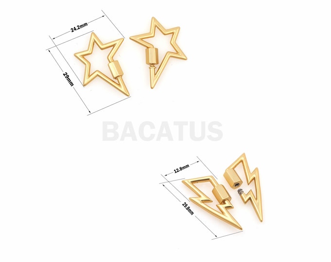 Star Clasp, Lightning Clasp, Jewelry Clasp, Necklace Clasp, Carabiner, Screw Clasp, Suitable For Jewelry Making Supplies 1PCS