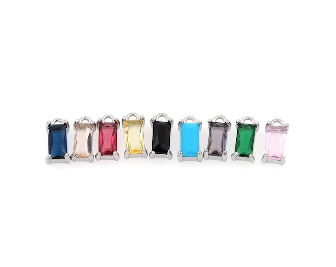 Platinum Square pendant,Platinum Dainty Square Charms,Simple pendant Bracelet Necklace for DIY Jewelry Making Supply