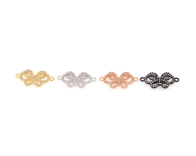 18K Gold Filled CZ Butterfly Connector,Gold Dainty Butterfly Connector,Butterfly Connector Bracelet Necklace for DIY Jewelry Making Supply