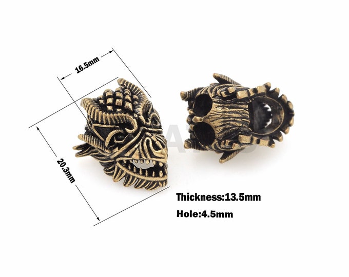 1PCS Animal Beads, Wolf Pattern Beads, Animal Head Spacer Beads, Animal Charm, Large Hole Beads, Suitable For Umbrella Rope Production