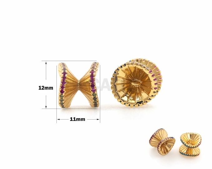 1PCS Bellflower Connector Yo-Yo Connector Necklace Connector Suitable For Bracelets, Necklaces, Jewelry Products Gold Filling 11x12mm
