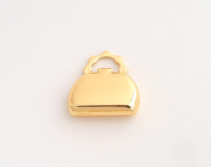 18K Gold Filled Handbag Charm,Dainty Handbag Pendant,Handbag Pendant ,DIY Jewelry Supplies,27.2x25.4x8mm