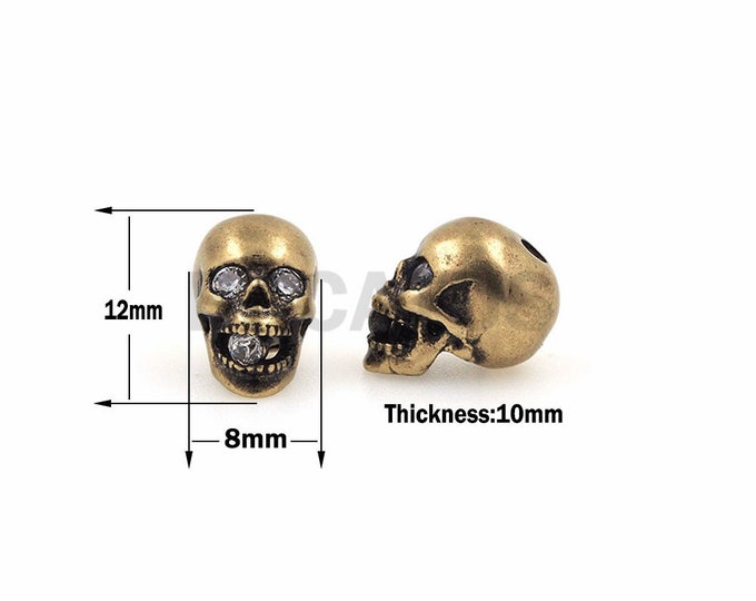 antique skull bead,punk skull,Bracelet necklace skull spacer beads, DIY jewelry 1pcs