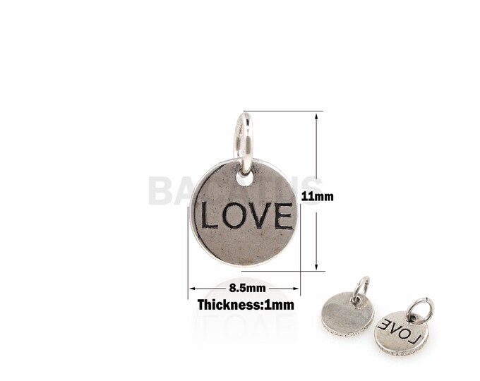 1PCS Round Pendant LOVE Necklace Women's Love Jewelry Suitable for Bracelet Necklace Jewelry Products DIY Jewelry Making 11x8.5x1mm