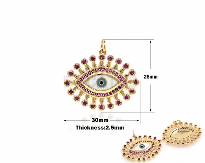 1PCS Drop Oil Alloy Pendants, Small Pendants, Earrings And Necklaces To Make Bracelet Jewelry, Cubic Zirconia, Enamel Charm 28x30x2.5mm
