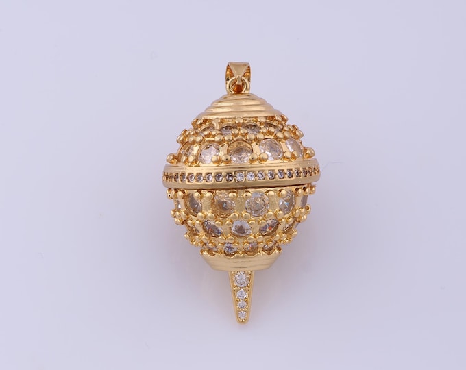 Balloon Pendant,18K Gold Filled Balloon Necklace, Micropavé CZ Balloon Pendant, DIY jewelry Making Accessories,39.5x22.4x22.4mm