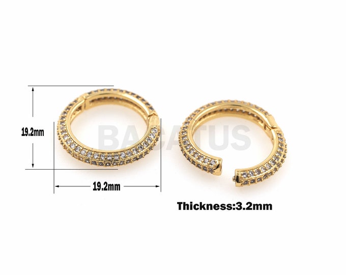 Micro Pave Bail Round Clasp,Pave Oval Lock Clasp, Bracelet clasp, jewelry clasp，Buckle Clasp Charm beads 19.2*19.2*3.2 mm 1PCS