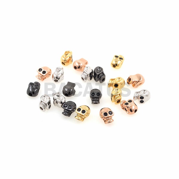 1pcs Tiny skull spacer beads, bracelet necklace beaded, DIY jewelry making beads 5.5x4x3.7mm