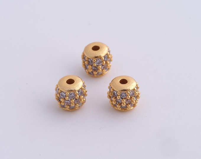 18K Gold Filled Round Spacer Beads,Gold Tube Beads, Round Beads DIY Bracelet Necklace Earrings Jewelry Making,6.2x6mm