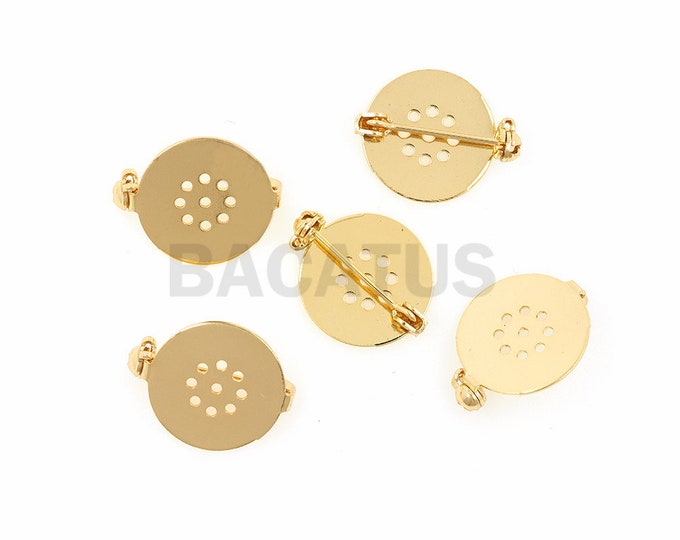 18K Brass Brooch Brooch-Y Round Brooch-Unique Brooch-DIY Jewelry Accessories 1pcs