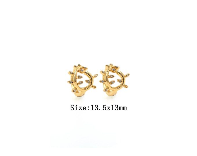 1pair 18K Gold Filling Round  Earring,Gold Dainty Round Earring,Simple Earrings,Gift for Her