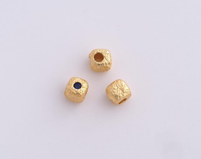 5 pcs 18K Gold Filled Square Spacer Beads,Gold Tube Beads, Square Beads DIY Bracelet Necklace Earrings Jewelry Making,5x4.8mm