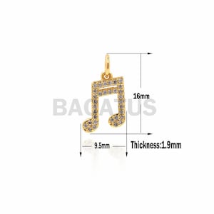 1pcs Musical note pendant, Musical note necklace, Musical note charm,a gift for music lovers 16x9.5x1.9mm