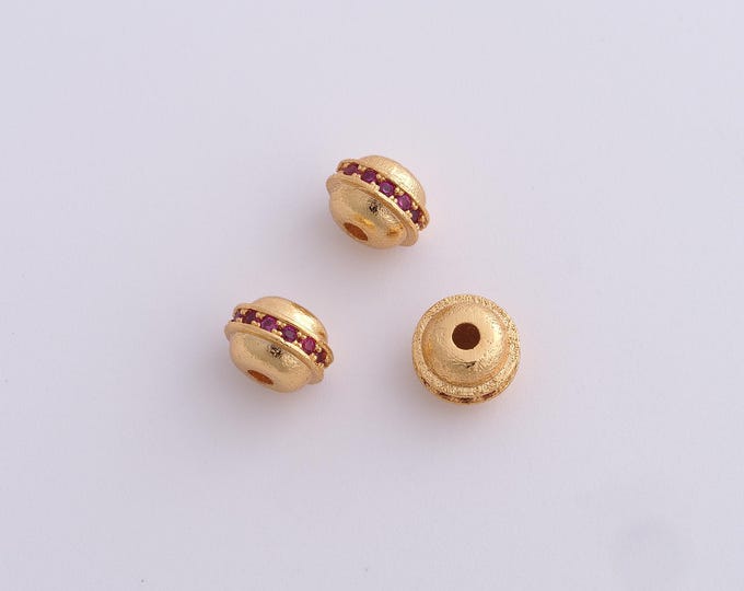 18K Gold Filled Round Spacer Beads,Gold Ball Beads, Tube Beads DIY Bracelet Necklace Earrings Jewelry Making,7.5x5.4mm