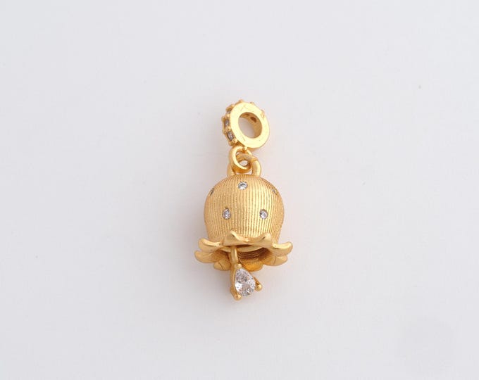 18K Gold Filled Bell Shape Pendant, Bell pendants,Bell jewelry,DIY Jewelry Accessories,21.5x9.8mm