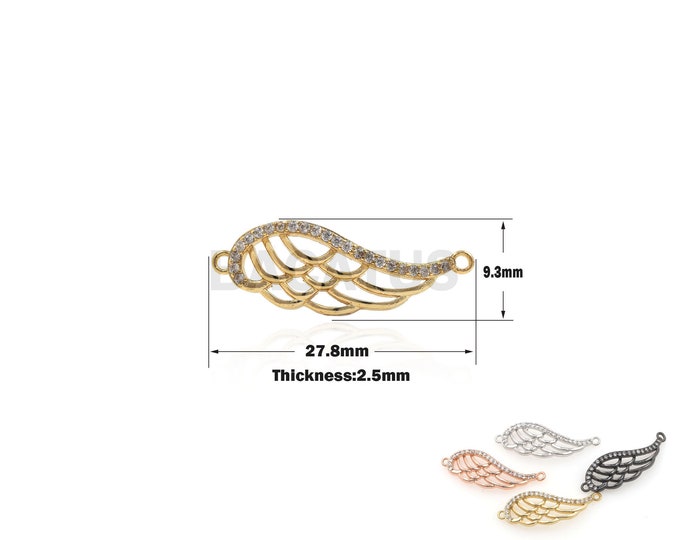 1PCS WingConnector Suitable For Bracelet And Necklace Jewelry Connector Hollow Wing Connector DIY Jewelry Making Gold Filling 9.3x27.8x2.5mm
