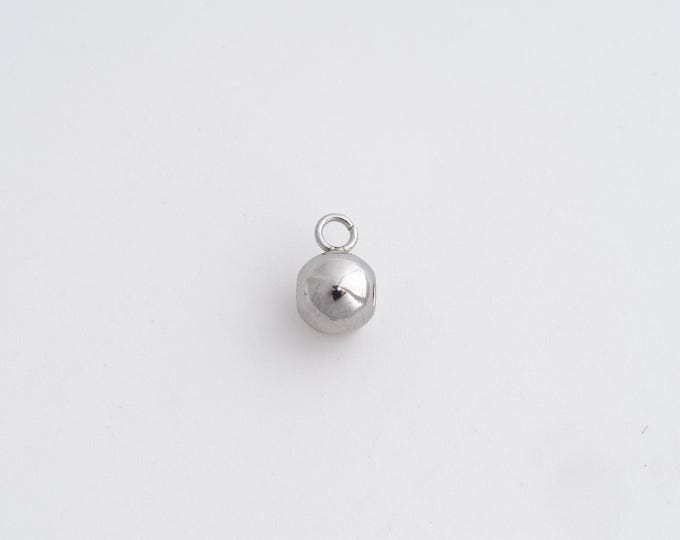 10 pcs Stainless Steel Round Pendant,Ball Charms,Round Ball Charm Bracelet Necklace for DIY Jewelry Making Supply,8.8x5.8x5.2mm