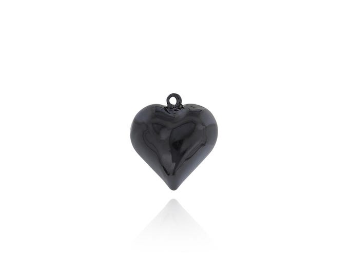 18K Gold Filled Heart Pendant,Gold Heart Charms,Enamel Heart Charm Bracelet Necklace for DIY Jewelry Making Supply,33x30.5x12mm