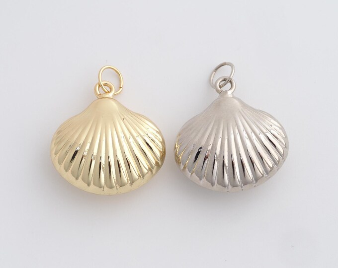 18K Gold Filled Shell pendant,Gold Dainty Shell Charms,Simple pendant Bracelet Necklace for DIY Jewelry Making Supply,28.8x22.6x10.2mm