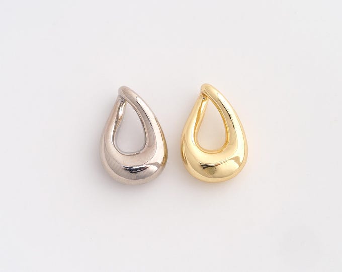 18K Gold Filled Water Drop Charm, Tear Drop Pendant,Water Drop Necklace Charm, DIY Jewelry Supplies, 18x12x5.7mm