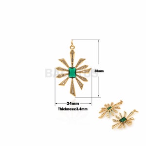1PCS Emerald Pendant Leaf Pendant Leaf Charm Suitable for Bracelet Necklace Jewelry Products 18K Cubic Zirconia 38x24x3.4mm