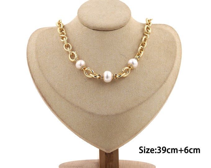 18K Gold Filled Chain Necklace,Tail Chain Necklace,Lobster Clasp Necklace,pearl necklace,Gift for Her