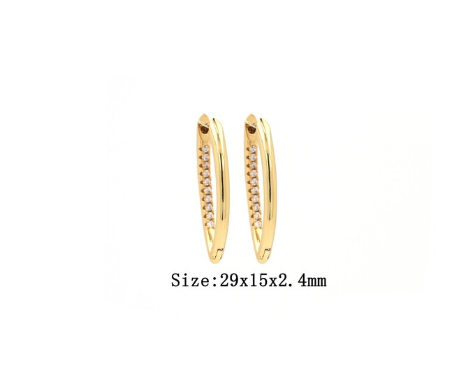 1pair 18K Gold Filled Oval Earring,Gold Dainty Oval Earring,Minimalist Earrings,Gift for Her