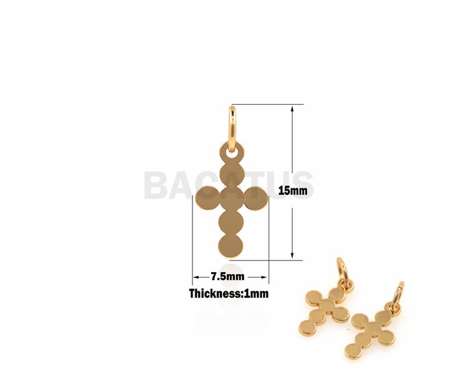 1PCS Cross Pendant Cross Jewelry Suitable for Bracelet Necklace Jewelry Products 18K Gold Filling Exquisite Cross Mini Cross 15x7.5x1mm