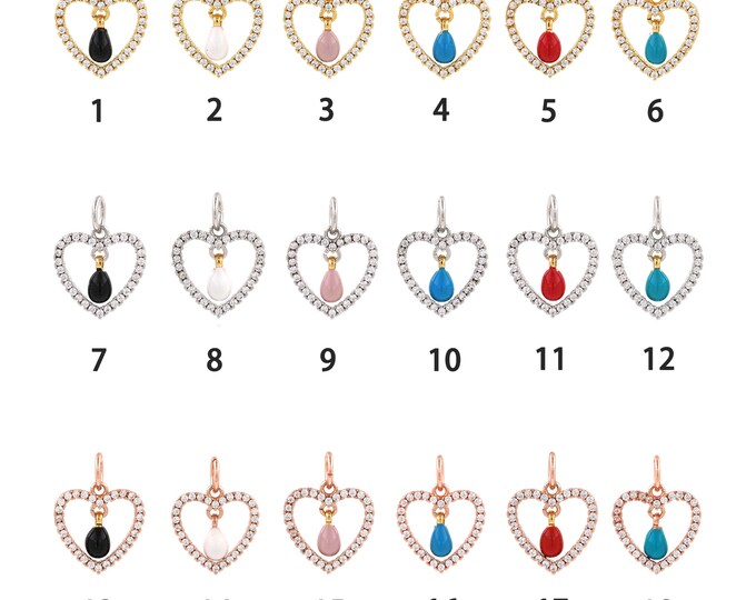 18K Gold Filled Heart Pendant,Gold Dainty Heart Charms,Simple pendant Bracelet Necklace for DIY Jewelry Making Supply