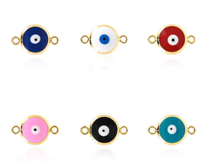 18K Gold Filled Eye Connector,Gold Dainty Eye Connector,Eye Connector Bracelet Necklace for DIY Jewelry Making Supply