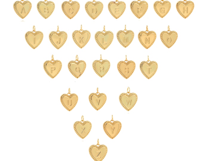 18K Gold Filled Letter pendant,Gold Dainty Letter Charms,Simple pendant Bracelet Necklace for DIY Jewelry Making Supply