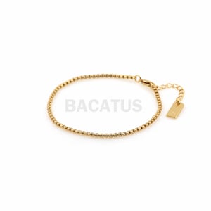 1pcs Gold Filled Box Chain Bracelet Solid Box Aberdeen Chain Jewelry 18K Ladies Bracelet Valentine&#39;s Day Gift