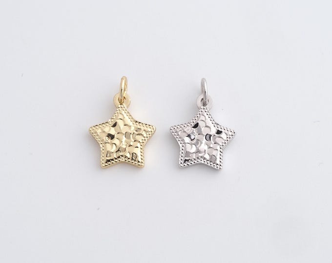 Gold Star Charm,Star Pendant,Pentagram Pendant, 18K Gold Filled Star Necklace, Suitable For Jewelry Making 13.6x9.6x1.6mm