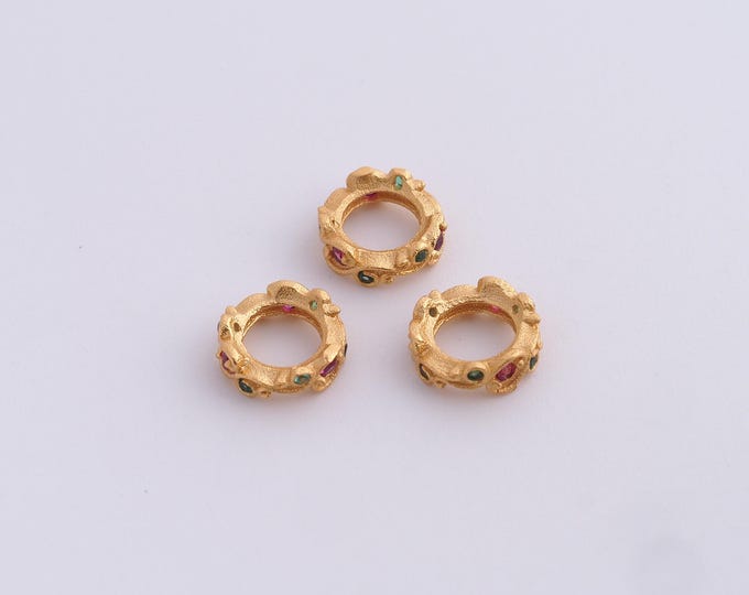 18K Gold Filled Round Spacer Beads,Gold Flat Beads, Round Beads DIY Bracelet Necklace Earrings Jewelry Making,8x2.8mm