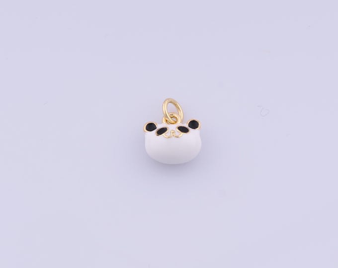 Panda Pendant,18K Gold Filled Animal Necklace, Enamel Panda Pendant, DIY jewelry Making Accessories,13x10.3x5.6mm