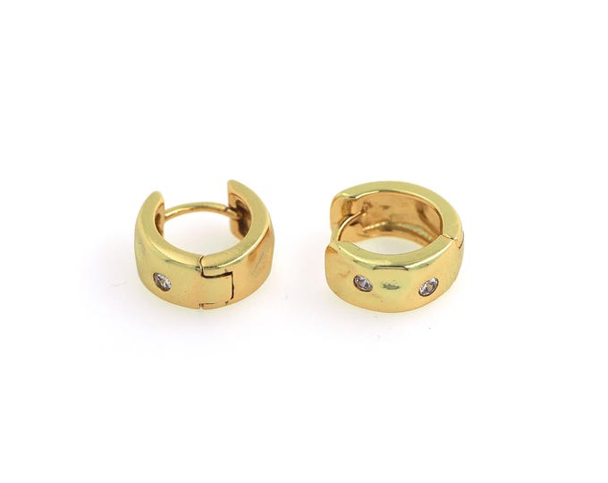 Hoop Earrings,18K Gold Filled Thick Gold Earrings,Hoop Earrings, Gift for Her,12x11.5x5.5mm
